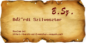 Bárdi Szilveszter névjegykártya
